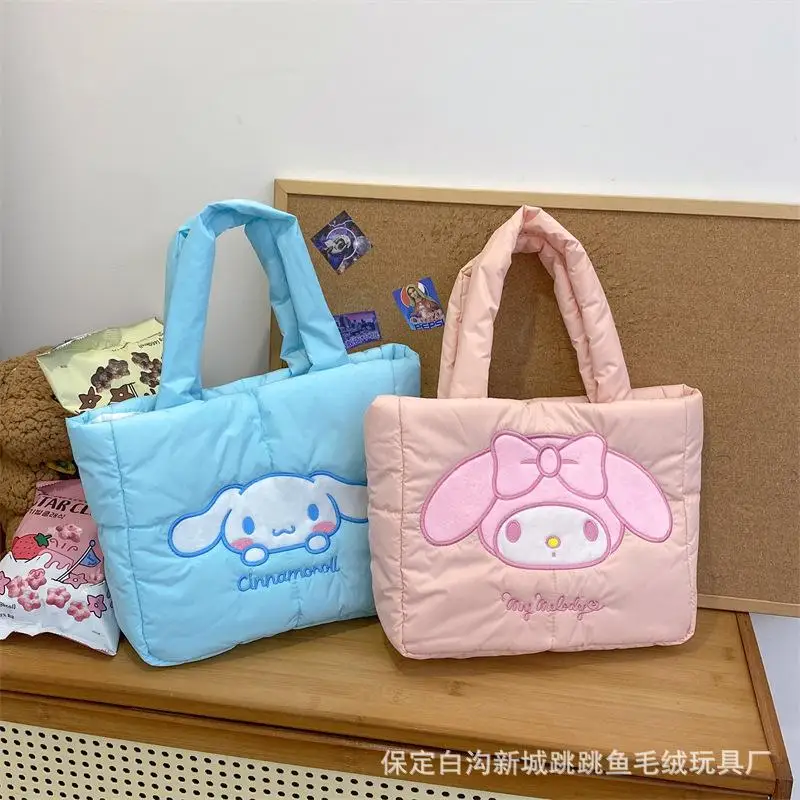 Anime Sanrio Hello Kitty Hand Bag Shoulder Bag My Melody Cinnamoroll Kuromi Makeup Bag Commuter Bag Birthday Women Gifts