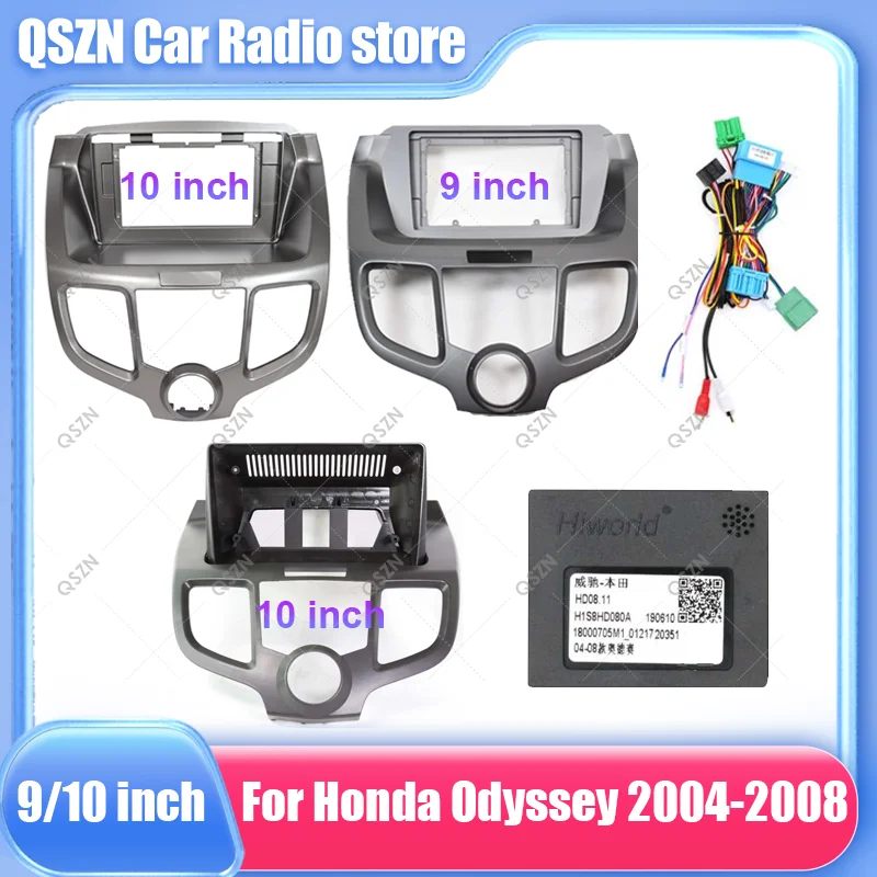 

9/10 дюймовая Автомобильная панель Fascia ДЛЯ Honda Odyssey 2004 - 2008 комплект для приборной панели, установочный адаптер, лицевая панель панели, облицовочная крышка