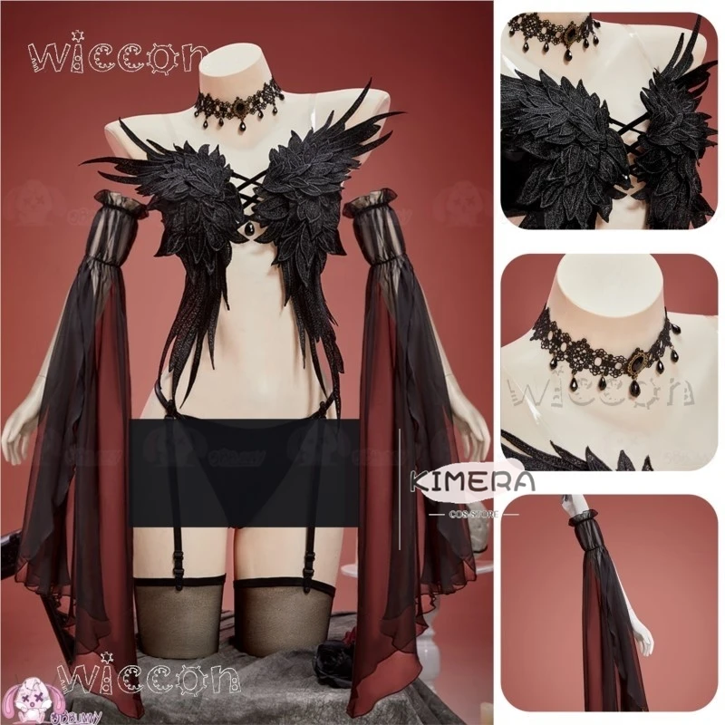 Disfraz ADark الساقط الملاك القوطية الظلام تأثيري حلي هالوين أنيمي الزي مجموعة كاملة هالوين فانتازيا disfraces الكبار
