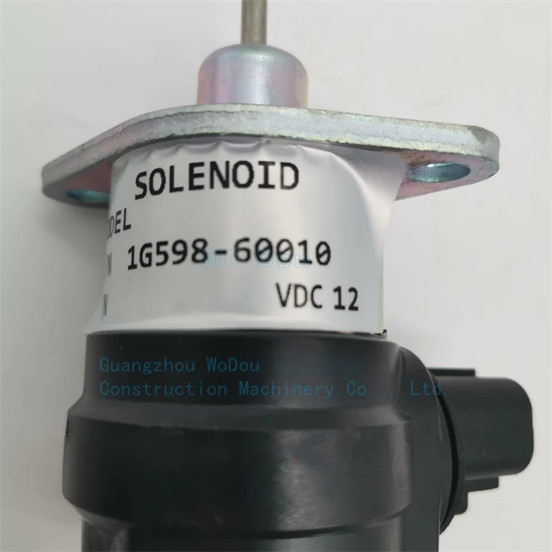 Fuel Off Cut Off Stop Solenoid Valve, Kubota Agricultural Tractor, Excavator Engineering Parts, 12V, 1G598-60010