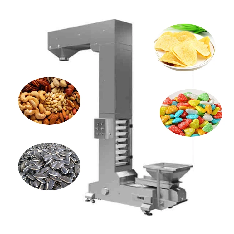 ood Grade Vertical Bucket Elevator Conveyor, Snack Candy Lifting Machine for Food Processing Production Lines