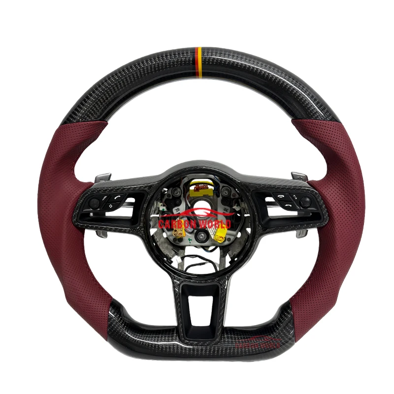 

Custom carbon fiber sports steering wheel for Porsche Panamera, Macan, Cayenne, Cayenne 911, 718, 987, 970, 958, 997.