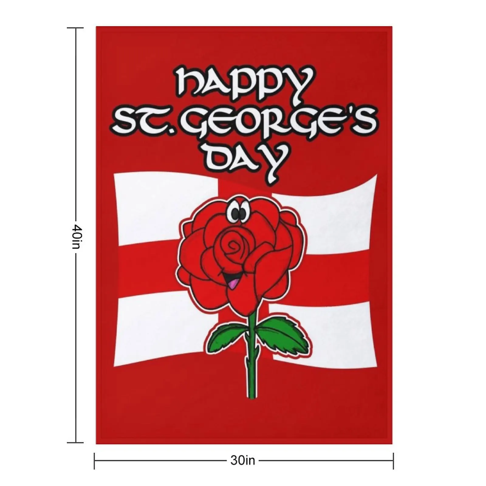 Happy St. George's Day Rose England English Flag Throw Blanket Multi-Purpose Single Furry Sleeping Bag Polar Blankets