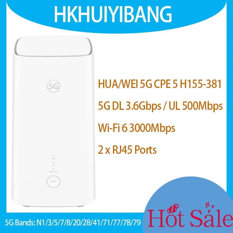 Unlocked Original HUA WEI Brovi 5G CPE 5 H155-381 WiFi 6 3000Mbps Home Gigabit 5G Wireless Router 4G LTE CAT20 Indoor WiFi Modem