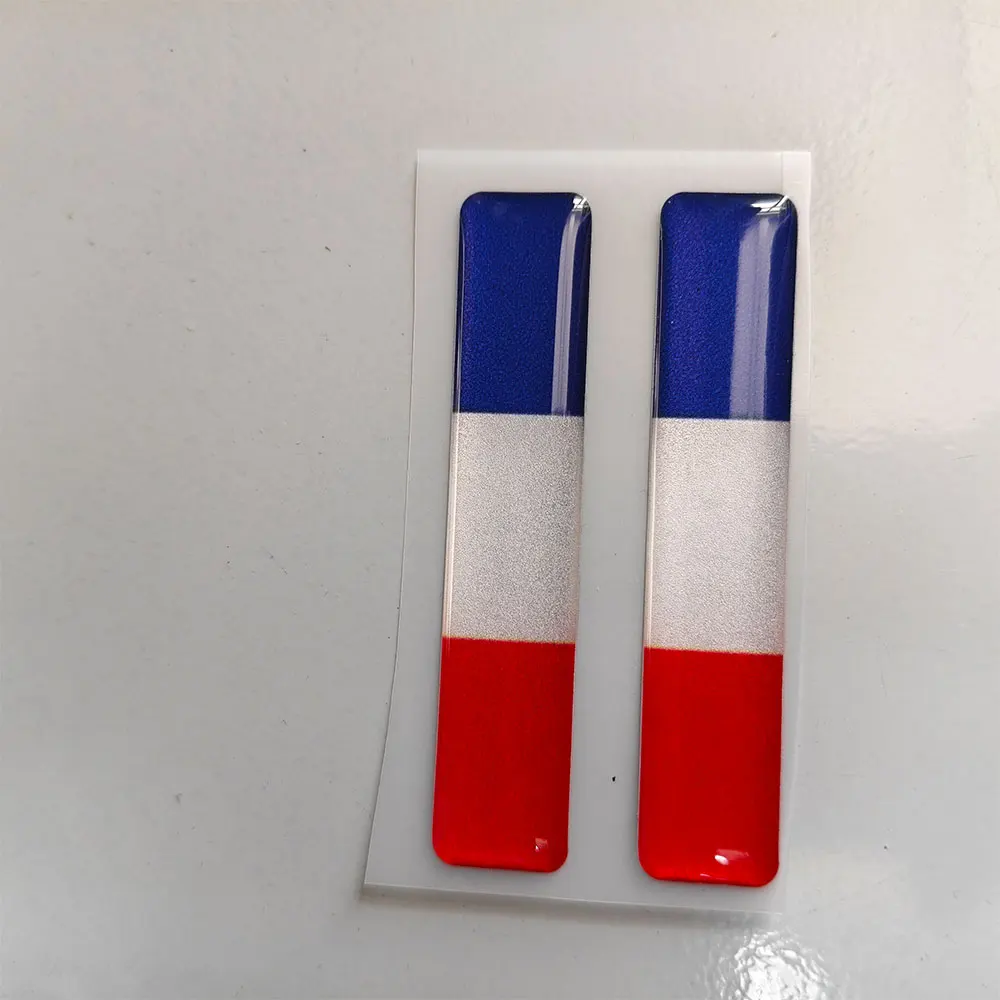 Adesivo 3D da Bandeira Nacional da França para Carro e Moto, Decalques Decorativos para Porta-Malas, Espelhos Retrovisores, Capacete, Tanque de Combustível e Para-choque