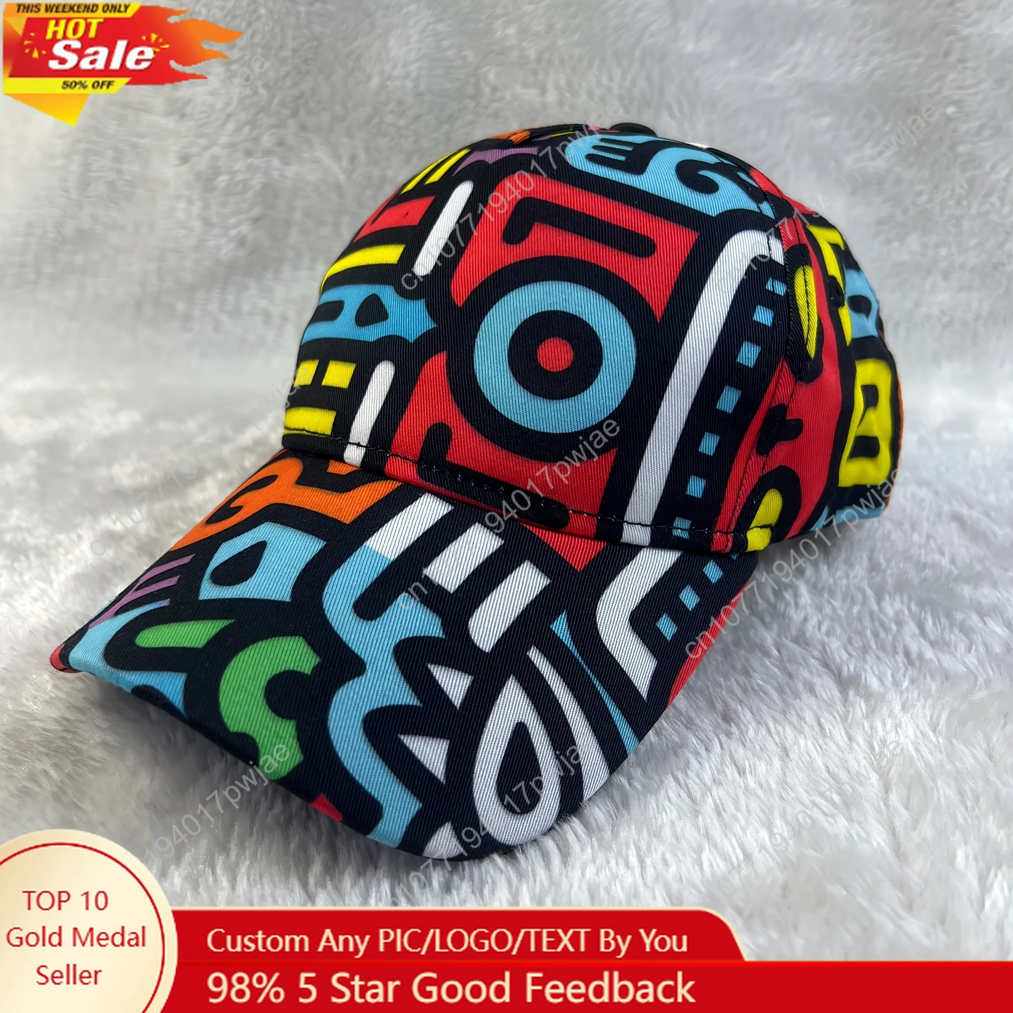 

[1pc Hip-Hop Baseball Cap] 1pc Soft, Lightweight Breathable Adjustable Baseball Cap | Vibrant Hip-Hop Graffiti Network Design, I