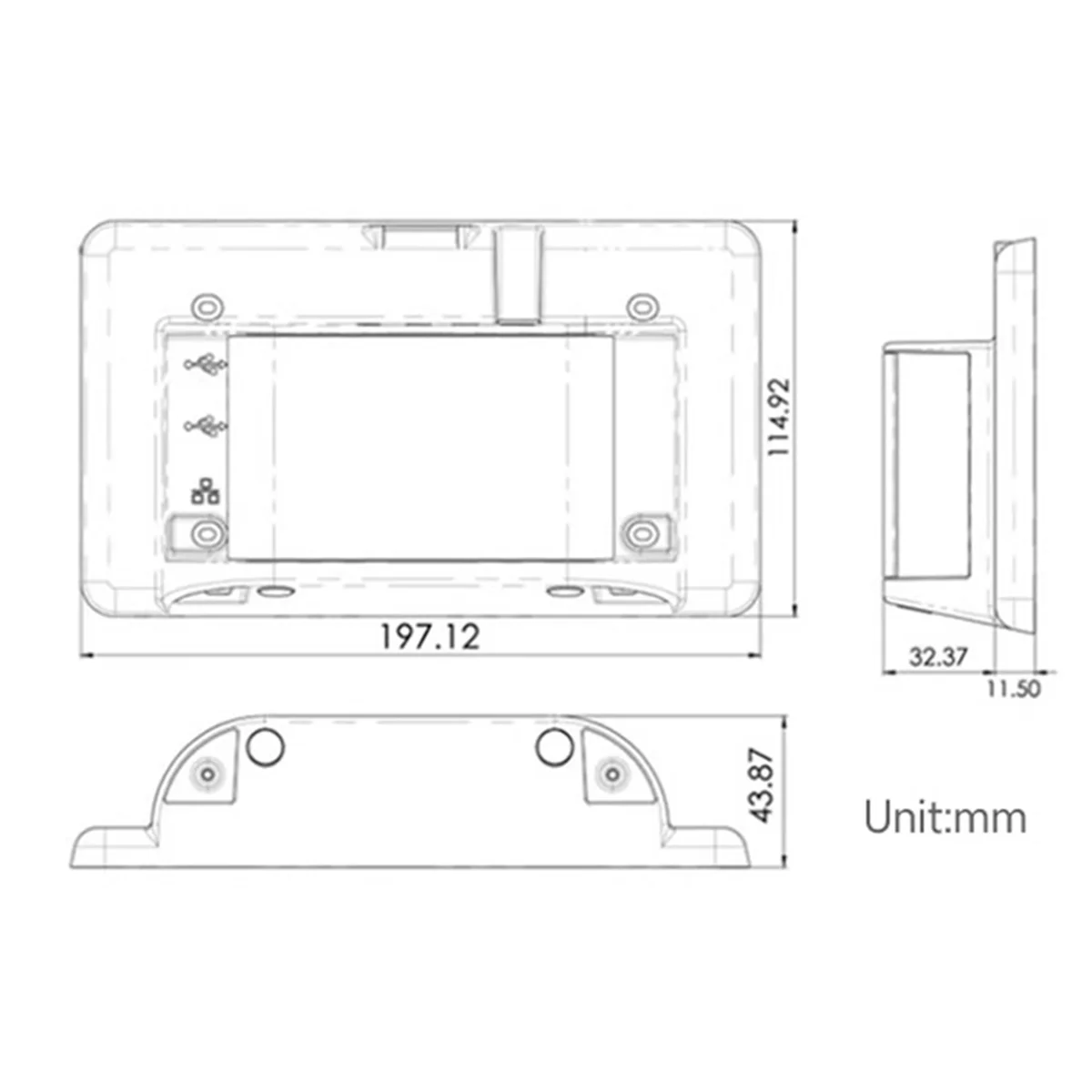 

Эффективный черный корпус из АБС-пластика для 7-дюймового дисплея Raspberry Pi 4B
