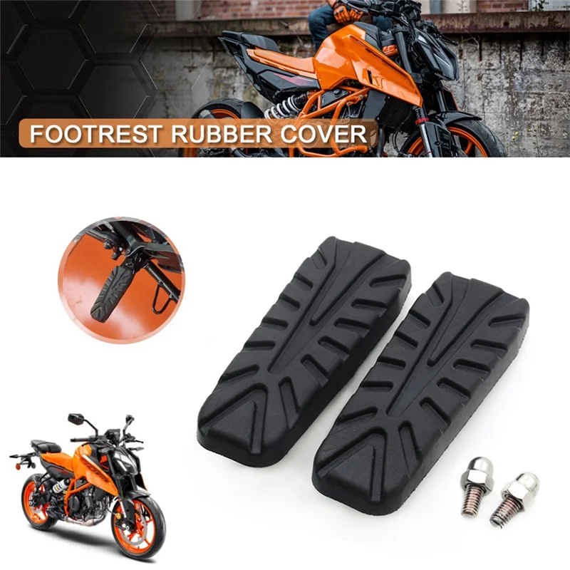 AEA7-دراجة نارية الجبهة الخلفية مسند القدم ربط Footpeg لوحة غطاء مطاطي ل DUKE 250/390 RC390 2019-2024 DUKE 390