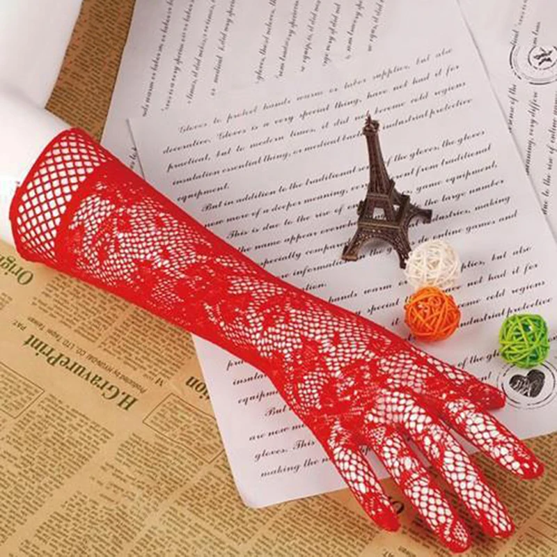 Fashion Etiquette Gloves Long Lace Fishnet Gloves Nets Smooth Fashion 3 Style Lace Beautiful Elegant Wedding Women Sexy Gloves