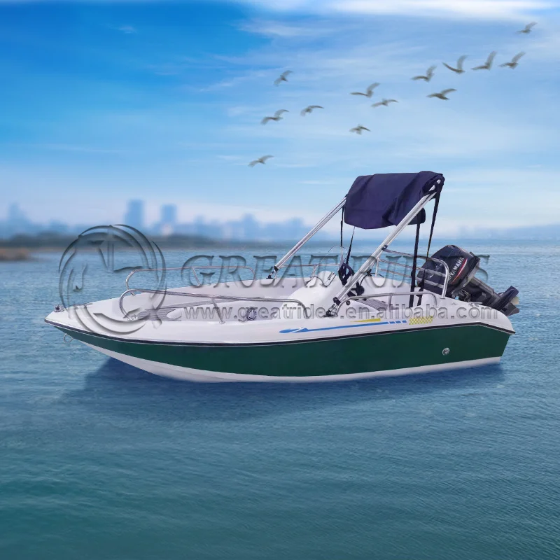 Hot Selling 12ft/3.6m Fiberglass  Speed Boat 4 Persons Fishing Yacht With Electric Water Pump
