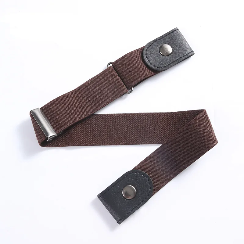 حزام نسائي بسيط وعصري حزام رجالي كسول مرن منسوج غير مرئي وغير ملحوم للجنسين حزام جينز طول قابل للتعديل #2