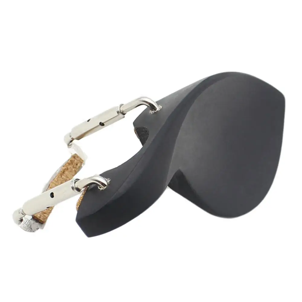 Dyed Black Wood Violin Chin Rest with Silver Chinrest Screw Cork Professional 4/4 Violin Parts Accessories