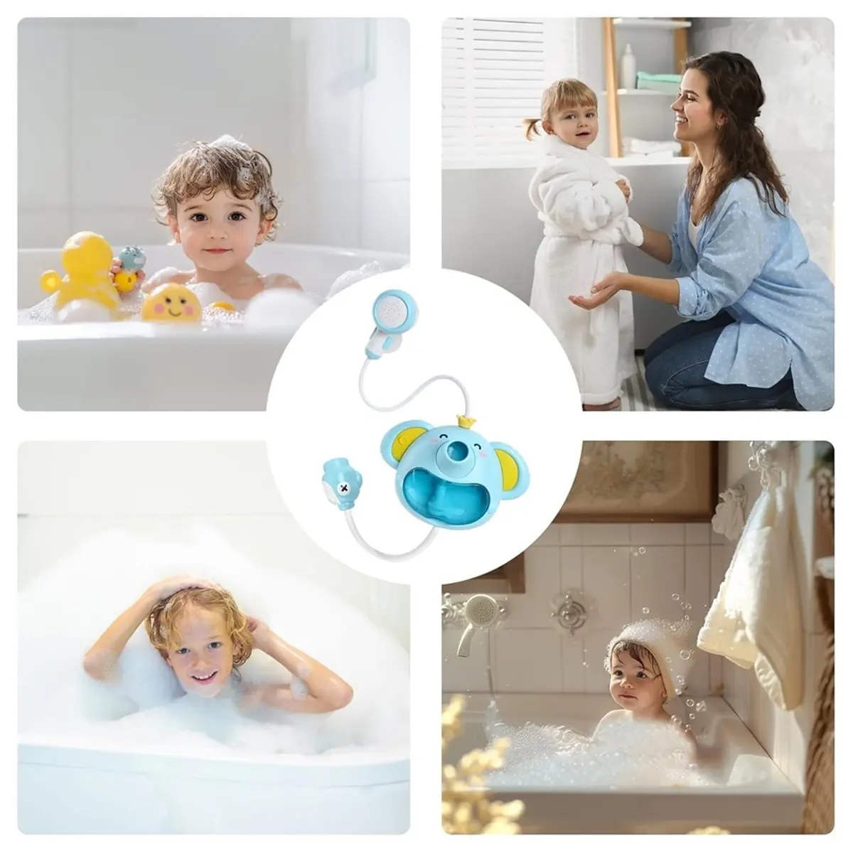 【A75U】 Child Bath Toys - Elephant Bubble Baath Sprinkler with Shower Head, Safe Bathtub Toy for Kid and Children FUNWATERR