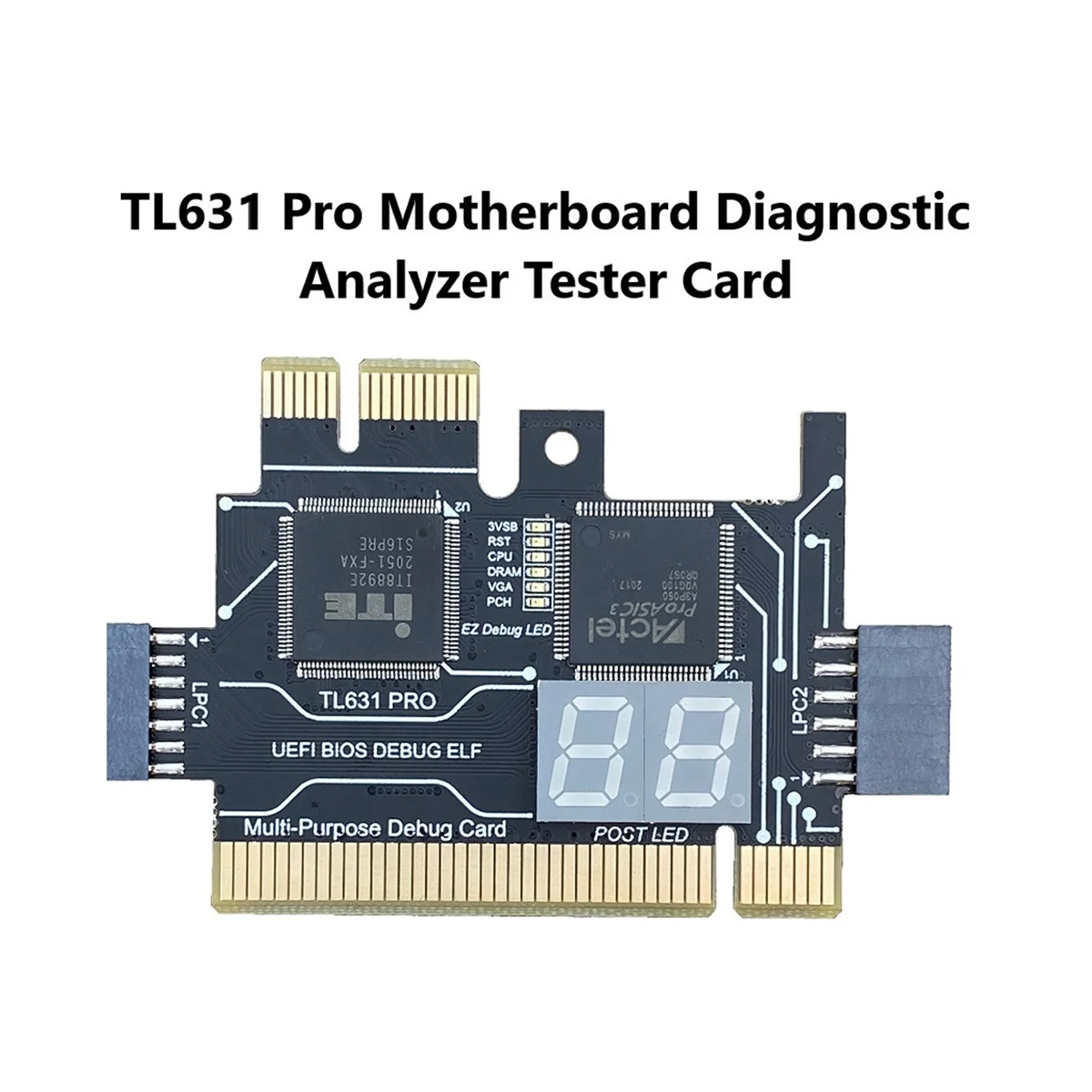 بطاقة تشخيص TL631 Pro + بطاقة توسيع ، PCI-e ، لوحة أم صغيرة PCI-e ، متعددة الوظائف
