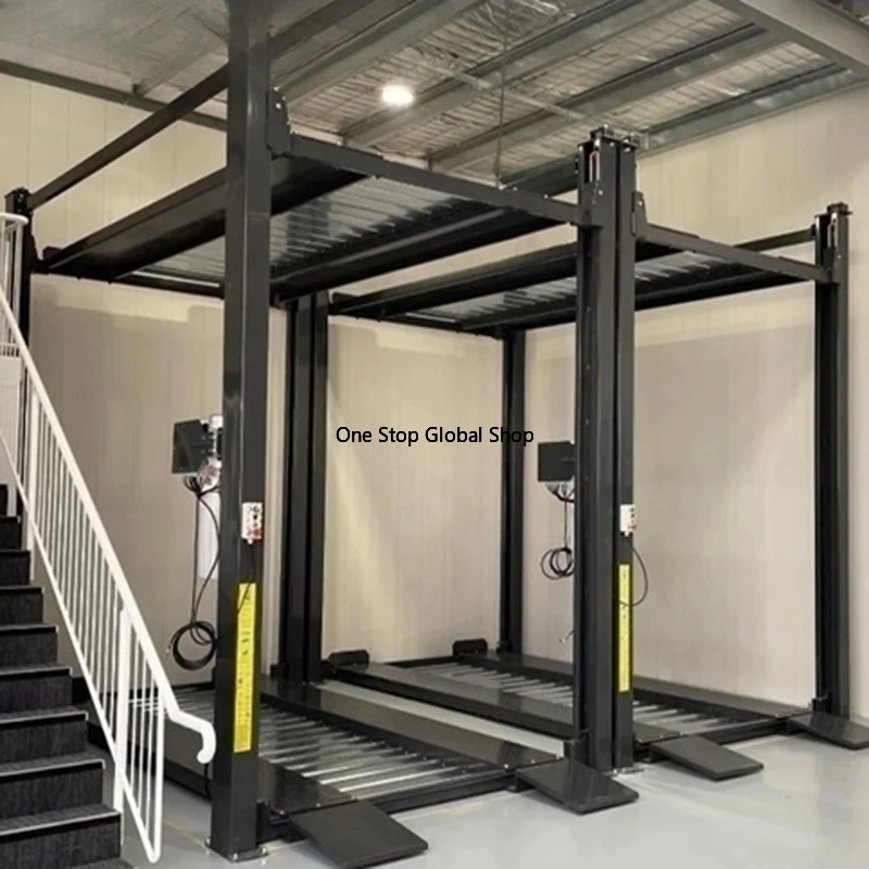 Four Post Car Parking Lift 3.6 T Hydraulic Lift for Auto Repair Shops Triple Stacker Car Lift