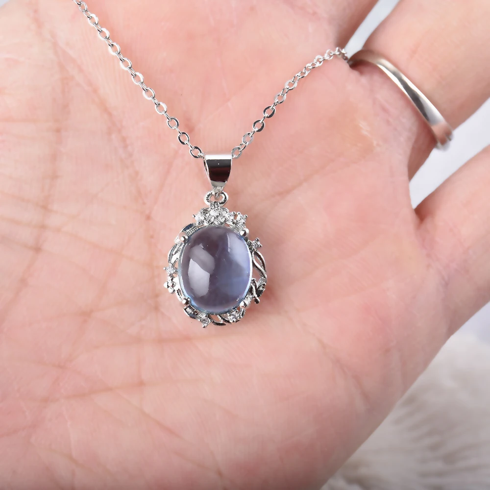 ITSMOS Natural Aquamarine Branch Pendant Necklace Aquamarine Gemstone Plant Necklace for Women Girl Handmade Jewelry - Image 6
