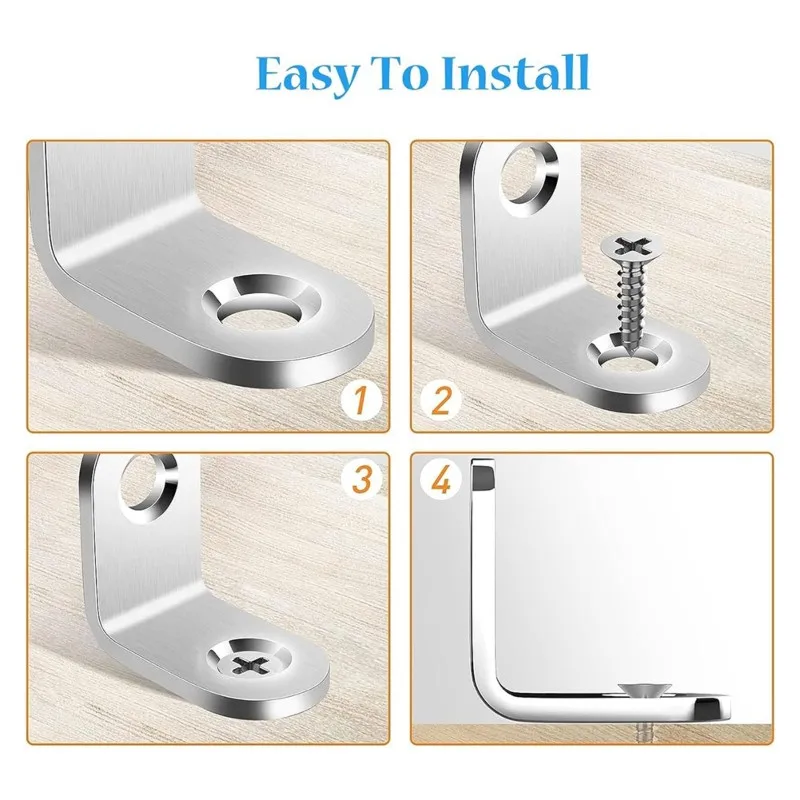 AB41-Furniture Corner Bracket, 17X17x14mm, 20 Pieces, Durable Metal For Home And Office Use