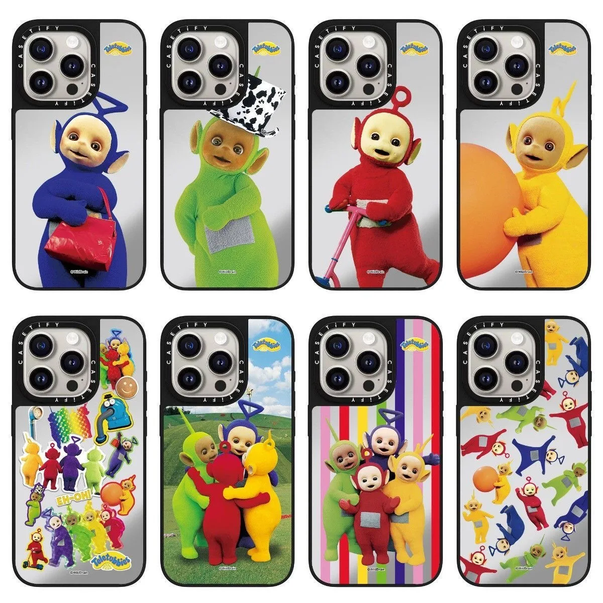 حافظة هاتف Teletubbies لهاتف iPhone 16/17 Pro Max، طراز مرآة كرتونية لطيفة