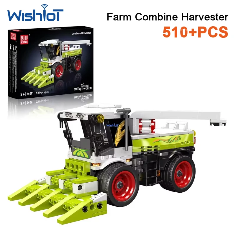 Mould King 24091, 510 Piezas, Bloques de Construcción de Cosechadora, Modelo de Vehículo Agrícola, Kit de Construcción, Equipo Agrícola Técnico, Juguete de Regalo