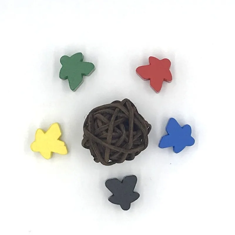 5PCS Wooden Pawn/ Chess Standard Size 16mm For Meeple Carcassonne Board Game Accessories 16mm*16mm