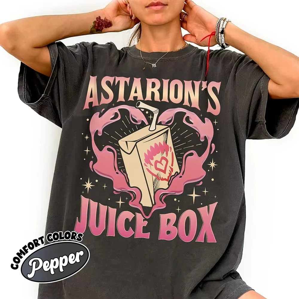 

InsFunny Astarion Game Fan Comfort Unisex Tee Astarions Juice Box BG3 T Shirt Fantasy Bookish Shirt Funny Sweatshirt Streetwear