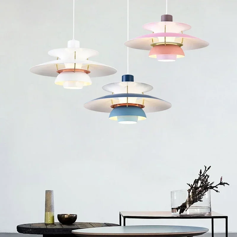 

Danish Design Gradient Colorful Umbrella Led Pendant Light High Quality Loui Hanging Lamp Living Kitchen Ceiling Chandelier