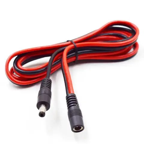 16AWG DC Power Plug 5.5 x 2.1mm Female To Male CCTV Adapter Connector Cable 12V 10A 120W Max. Power Extension Cord 1.5m