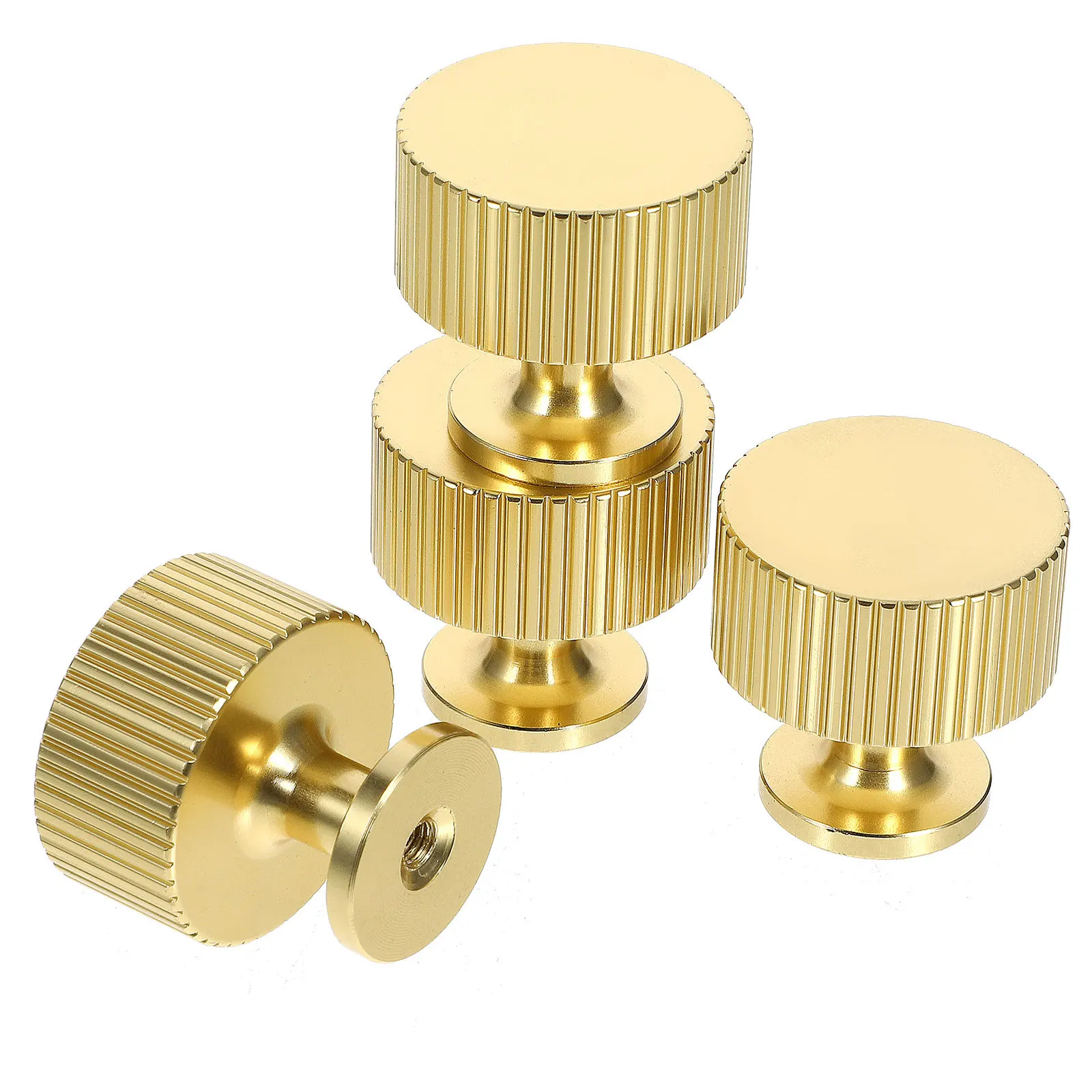 

4pcs Single Hole Cabinet Knobs Golden Drawer Pulls Vintage Door Decorative Furniture Kitchen Cupboard Knobs Wardrobe Closet