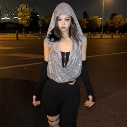 NIBBER 2024 Spring New Contrast Color Fashionable Personalized High Street All-match Stacked Cool Casual Women's Hooded Top Suit