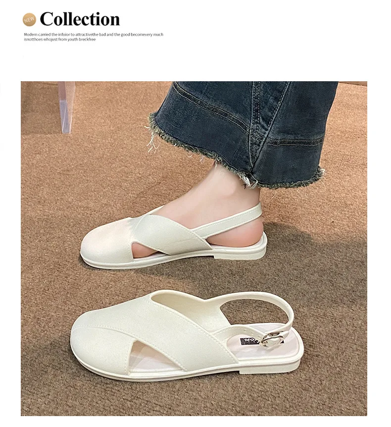 2026 Neue Damen Römersandalen mit geschlossener Zehenpartie im französischen Feen-Stil für den Sommer – Outdoor Damen Römerslides – Detail 21