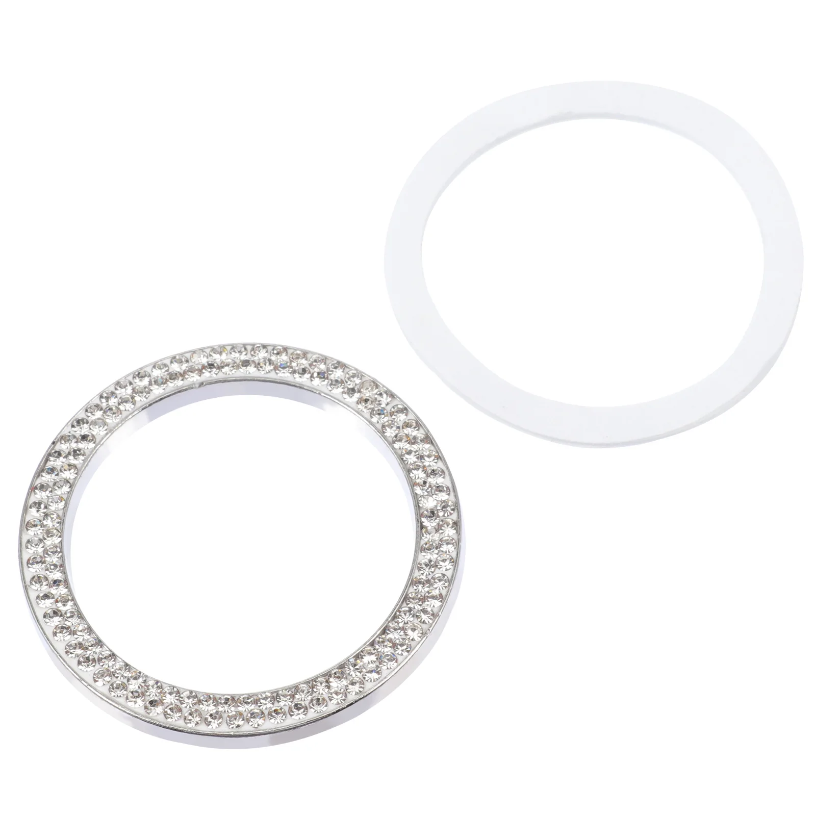 

2pcs Engine Start Stop Button Ring Decorative Rhinestone Cover Zinc Alloy Water Ignition Button Switch Accessories