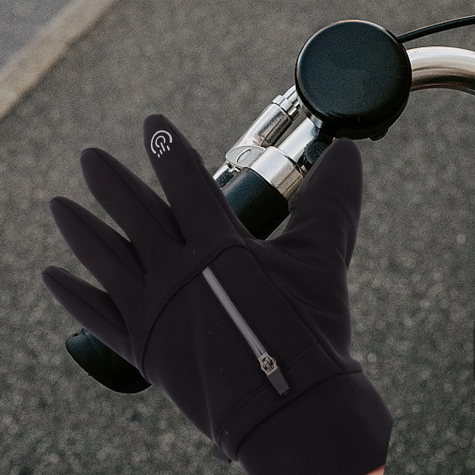 1 Pair Windproof Touch Screen Gloves Cold Weather Cycling Fishing Hunting Sports Wear-Resistant Uv Protection Outdoor Fitness