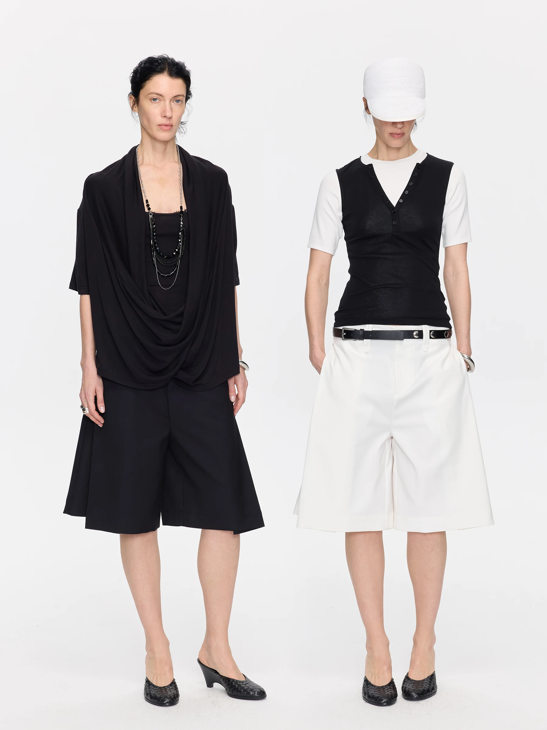 

Женские повседневные минималистичные плиссированные свободные брюки LYUOCHENG с низкой посадкой, длиной до колена, из полиэстера с эластичным поясом