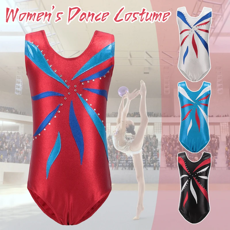 

Teens Gymnastics Jumpsuit Kids Boys Girls Ballet Dance Leotard Bodysuit Stretch Gymnastics Yoga Stage Performance Costume