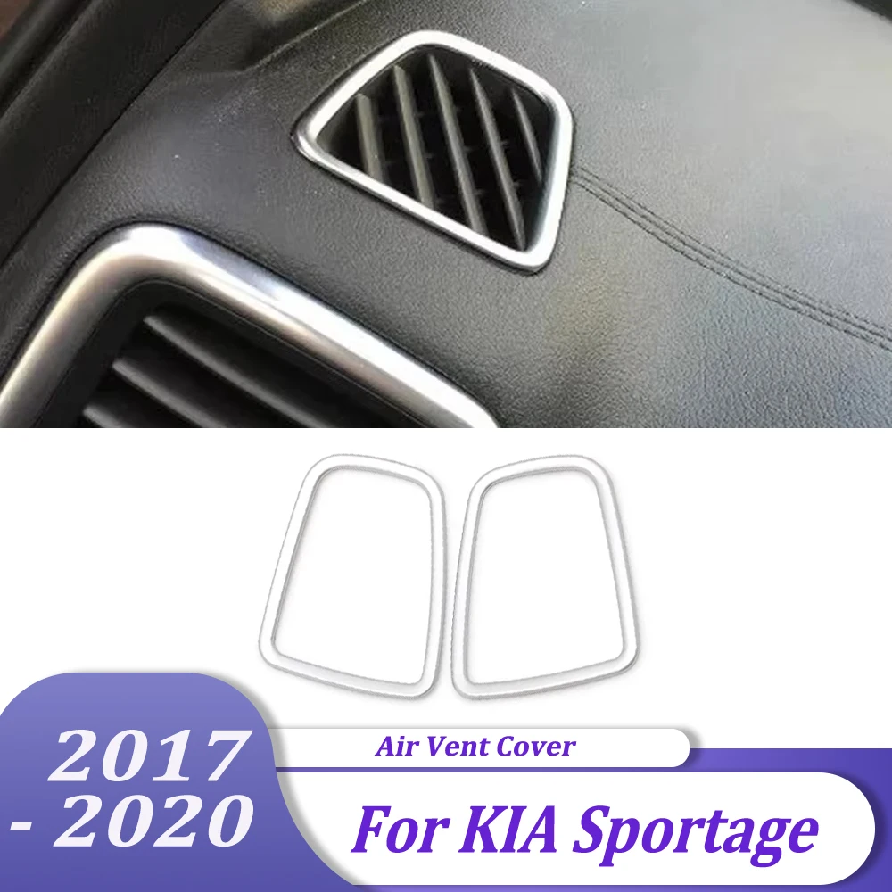 Front Air Conditioning Outlet Vent Cover Trim Sticker Car Inner Accessories Matte For KIA Sportage 2017 2018 2019 2020