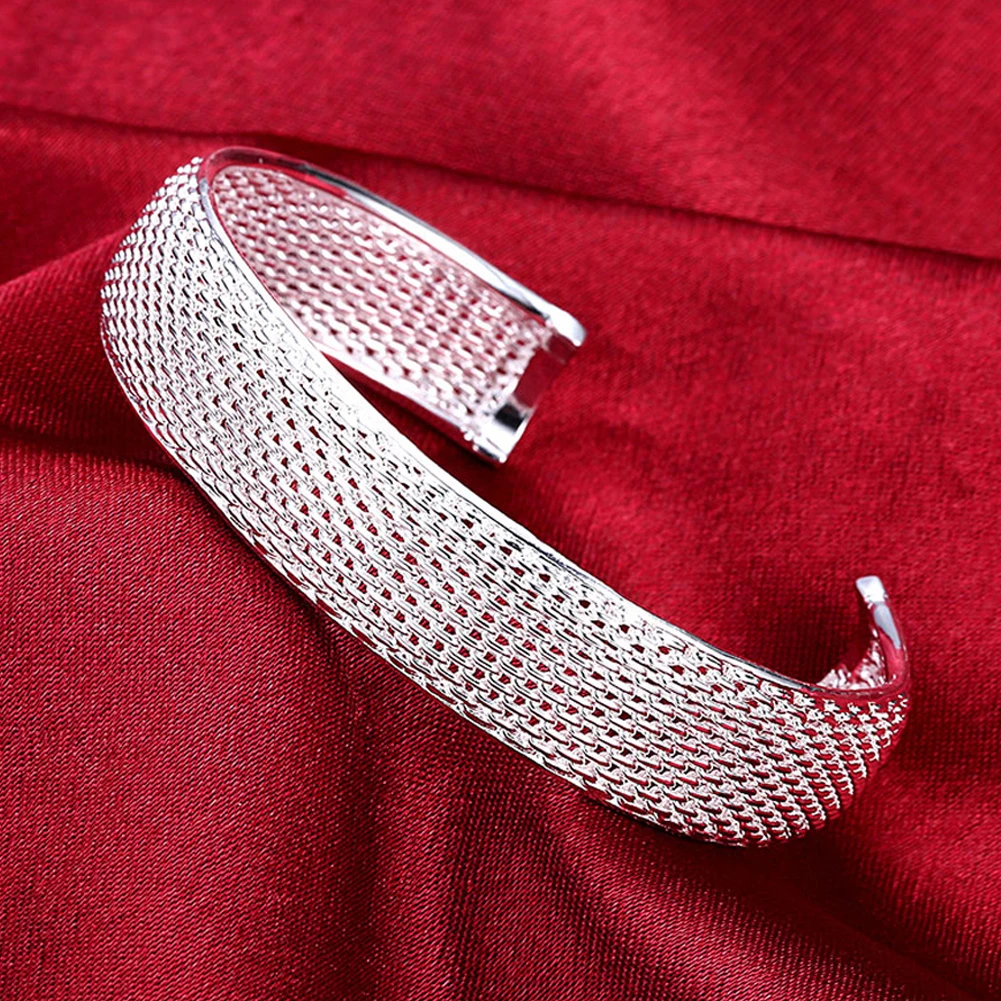 Trendiges Armband aus 925er-Sterlingsilber mit großen Armreifen, niedliche Charms für Damen, Damen, Modeschmuck, Anpassung, Manschette, Hochzeit, Luxus