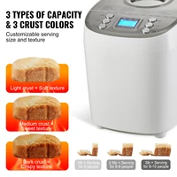 SucceBuy 3 LB Bread Maker 15-in-1 Dough Machine Nonstick Ceramic Pan Automatic Bread maker with Gluten Free Setting 3