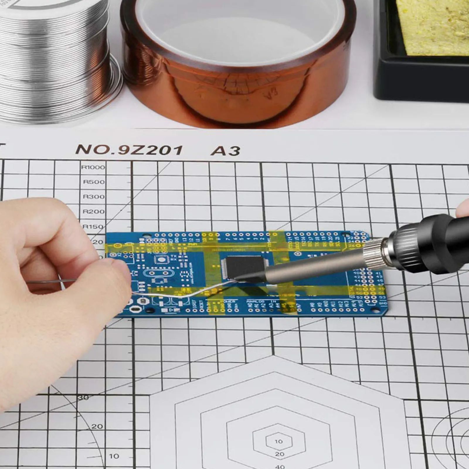 6 Rolls Polyimide Insulated Tape High Temperature Resistance Strong Adhesion Electrical Insulation Repairing Voltage Resistant