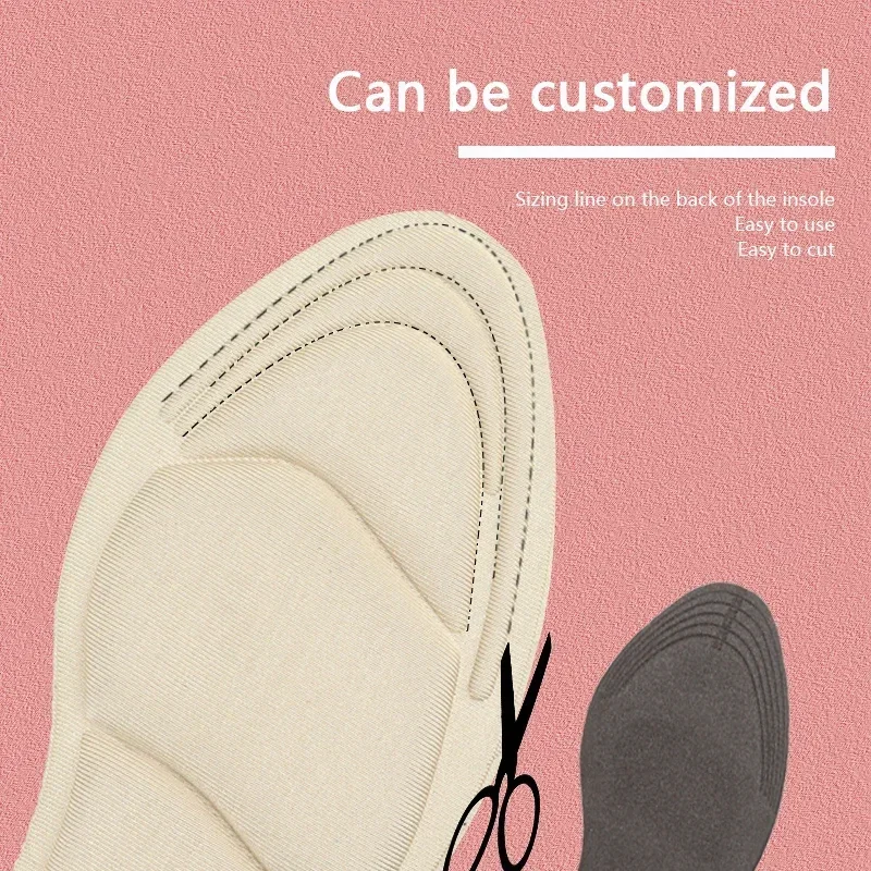 1 Pair Women's High-Heel Insoles with Arch Support 7D Soft T-Shaped Foam Invisible Shoe Inserts for Heel Protection