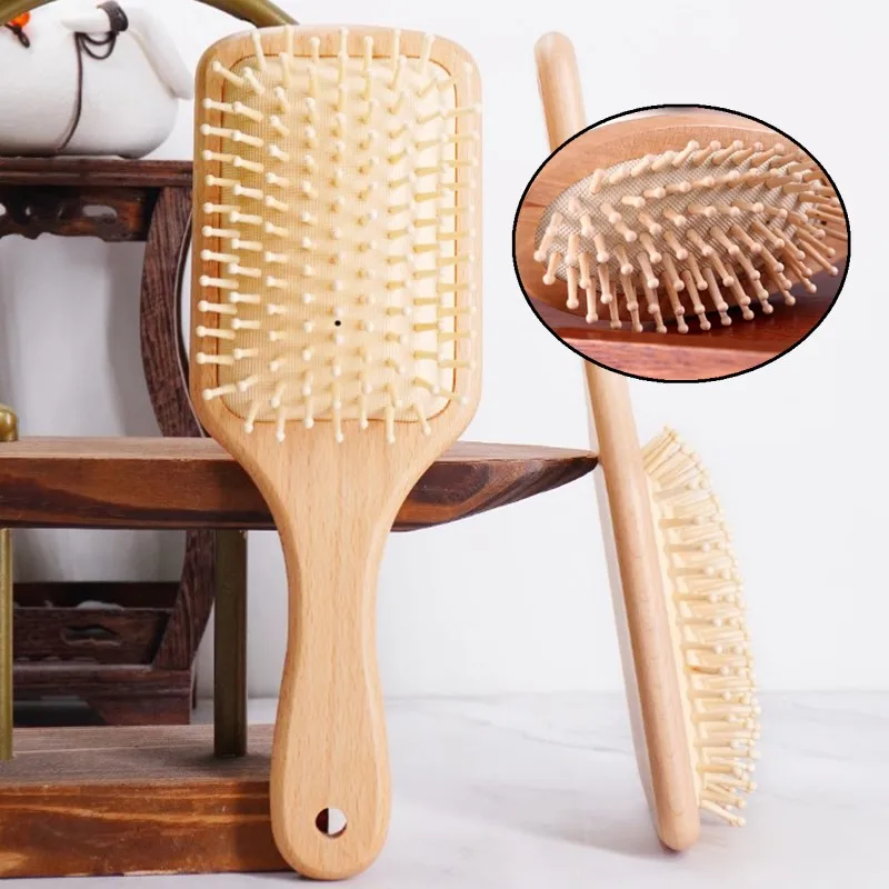 

1pc Wood Airbag Comb Professional Hair Anti-Loss Massage Brush Hairbrush Combs Scalp Hair Care Styling Tools