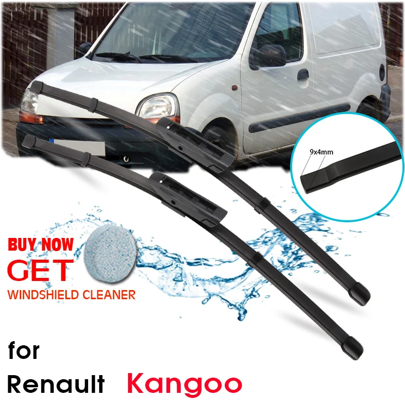 BROSHOO Car Wiper Blades  Natural Rubber For Renault Kangoo 1 2 Model Year From 1997 To 2015 Fit Standard Hook Arm/Bayonet Arm