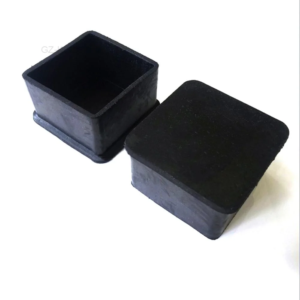 10PCS Square Rubber Chair Table Feet Tube Pipe Stick End Cover Caps 20 25 30 40 50mm