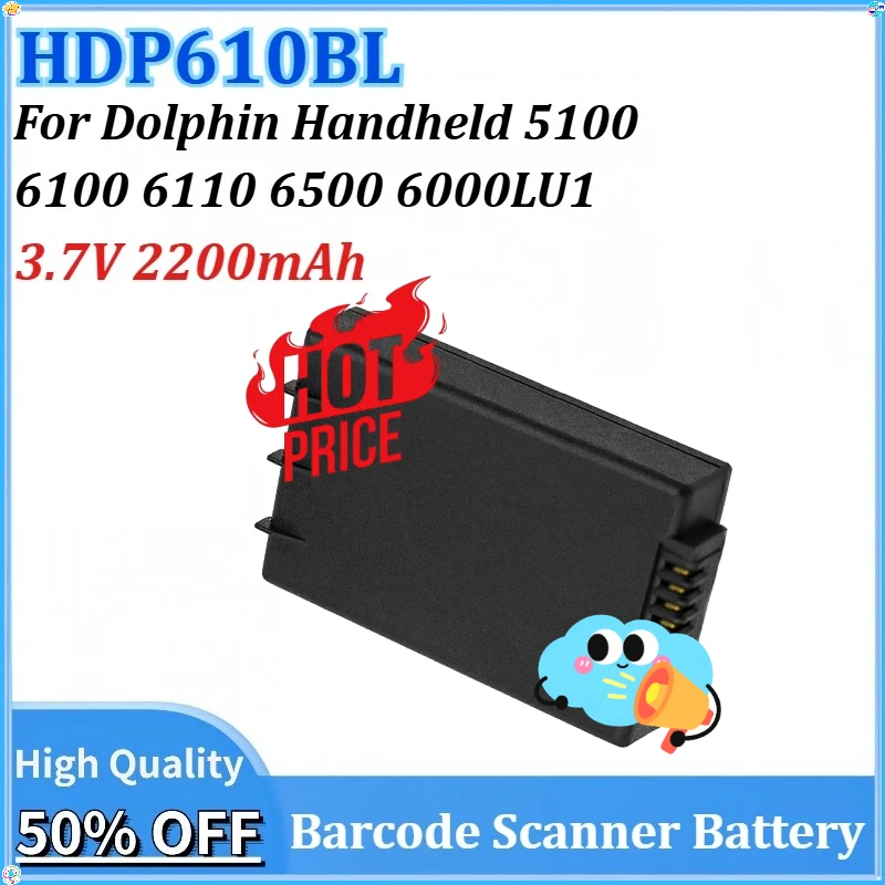 

For Dolphin Handheld for Honeywell ScanPal 5100 6100 6110 6500 6000LU1 HDP610BL 3.7V 2200mAh 8.14Wh Barcode Scanner Battery