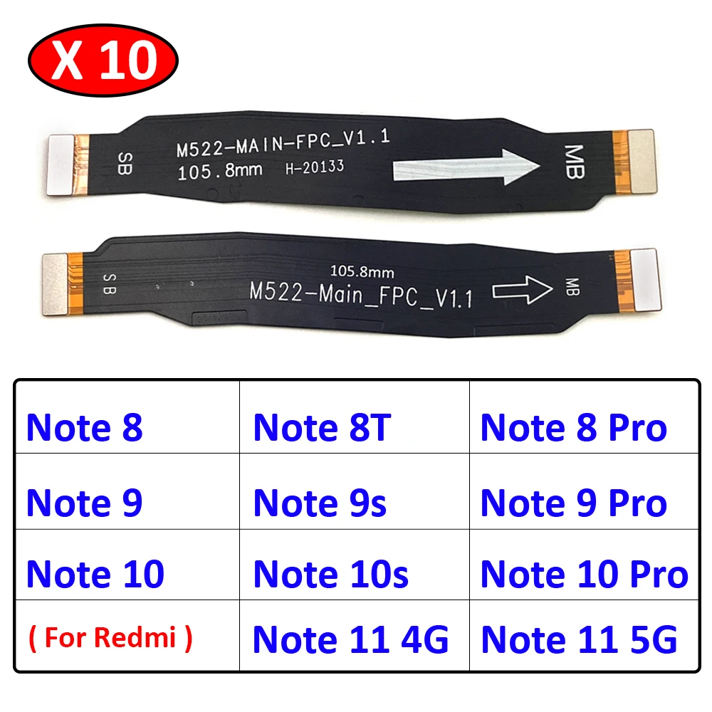 

10Pcs/Lot, Main Board Motherboard Mainboard Flex Cable For Xiaomi Redmi 9 9A 9C 6 6A 8A Note 10 8 7 6 Pro Note 11 4G 5G