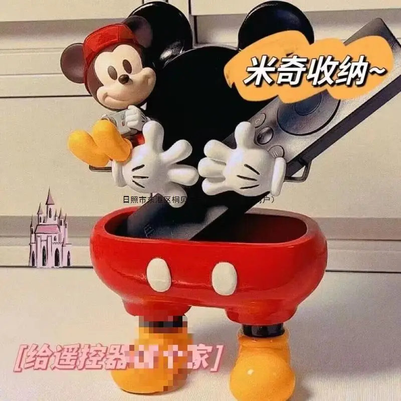 Disney Mickey Mouse Storage Holder Cute Cartoon Anime Remote Control Holder Desktop Decoration Stationery Rack Toys Girls Gifts