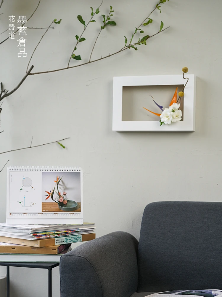 Imagem -03 - Moldura de Foto Vaso de Flores Sala de Estar Pendurado na Parede Área de Trabalho Japonesa Imitação de Caixa de Plástico para Plantas Arranjo