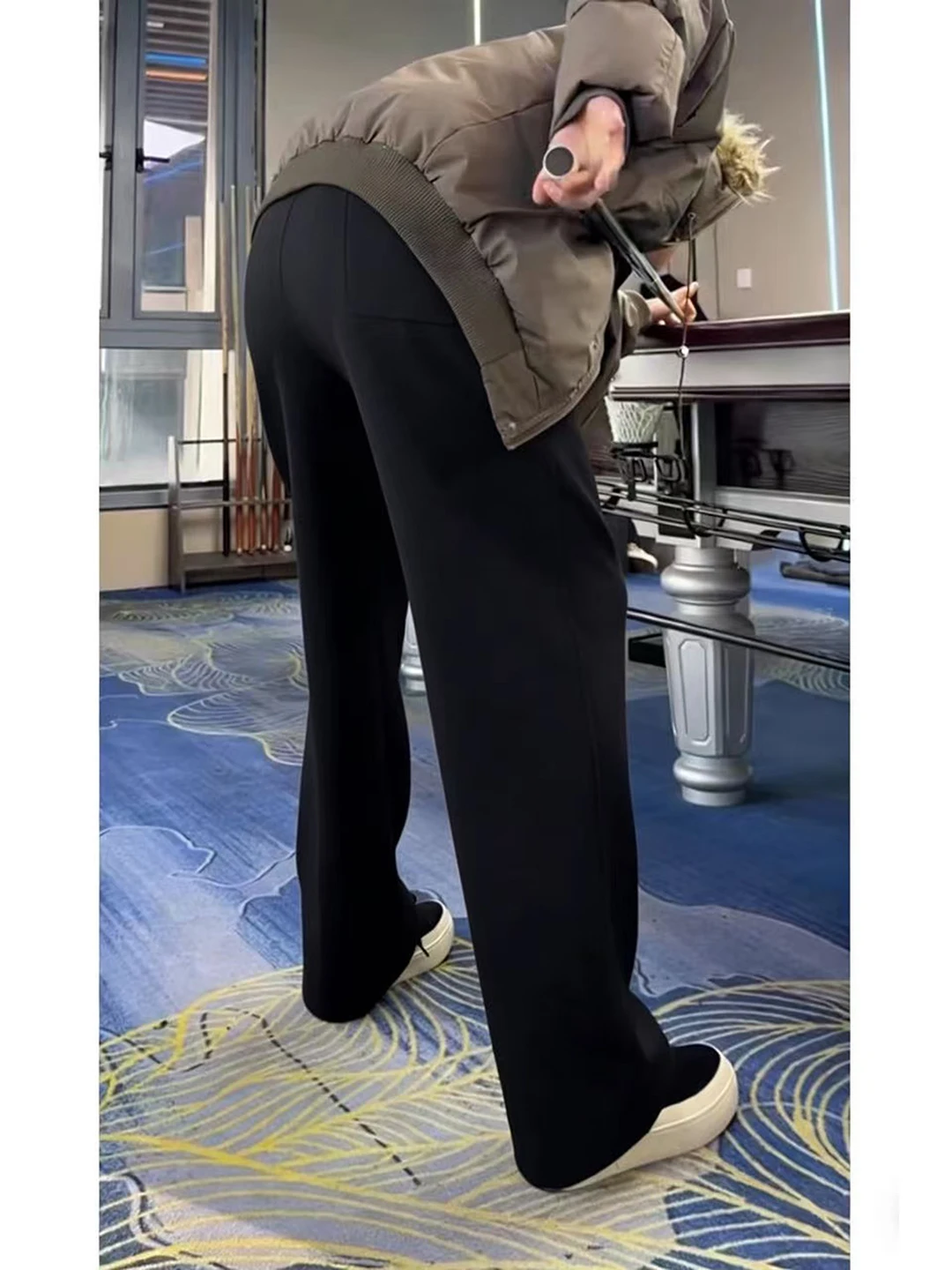 

Мужские повседневные брюки-клеш Bla A-Line для осени и зимы, утепленные, из плотной ткани, с эффектом драпировки, прямые штанины