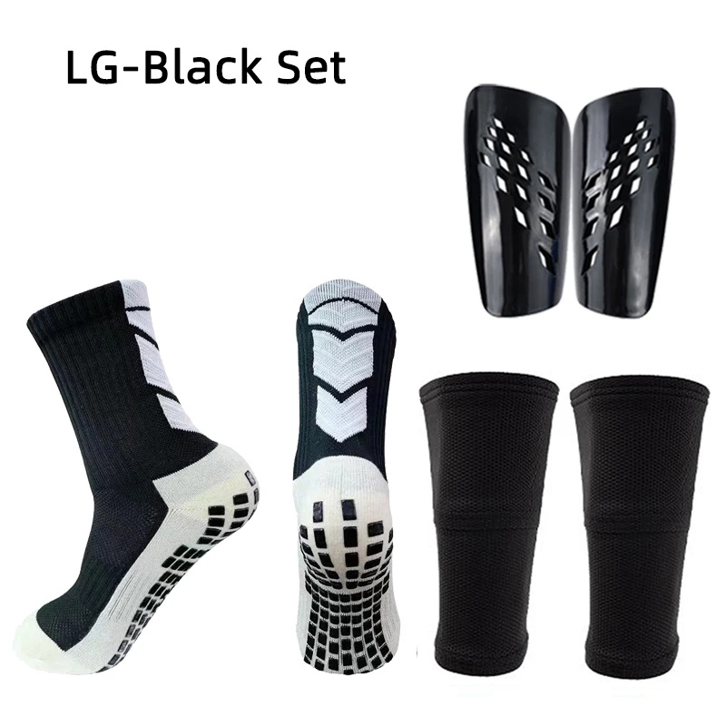 Equipment Football Shin Guards Set Adults Kids Sports Legging Cover Outdoor Protection Gear Non Slip Soccer Sock With Leg Guards