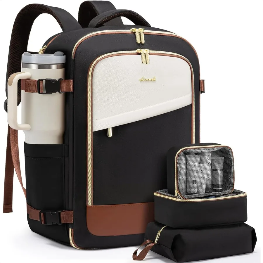 

Travel Backpack for Women 40L Carry On Backpack Flight Appd Large Personal Item Bag Fits 17 inch Laptop TSA Appd Lage with 3 Pa