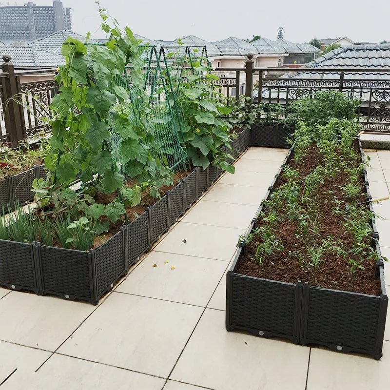 Vegetable planting box Balcony vegetable garden roof special box for growing vegetables Vegetable pot Extra large deepened
